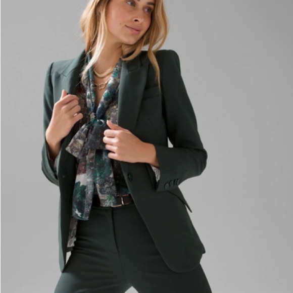 White House Black Market Women's Blazer spruce 2 EUC - Picture 1 of 8